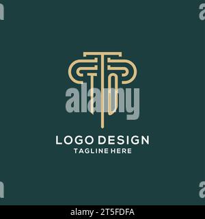 Initial AU logo de pilier, graphique vectoriel de logo de cabinet d'avocats élégant et de luxe Illustration de Vecteur