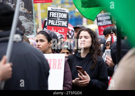 Manchester, Royaume-Uni. 04 novembre 2023. Libération de la Palestine et fin du conflit de Gaza manifestation, Manchester 4 novembre 2023 crédit : Rachel Parsley/Alamy Live News Banque D'Images