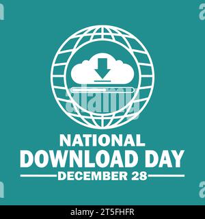 Journée nationale de téléchargement, fond d'écran. Décembre 28. Convient pour carte de voeux, affiche et bannière. Illustration vectorielle Illustration de Vecteur