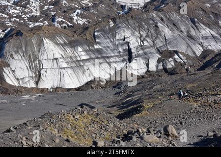 Le glacier Virkisjokull dans le parc national de Skafatfell, Islande Banque D'Images