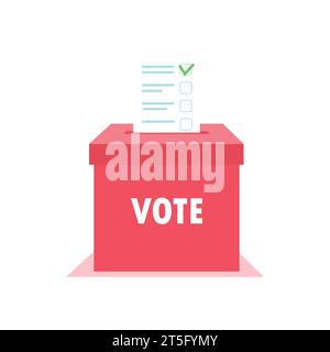 Icône d'urne de vote à la main, concept de vote d'élection, conception simple pour le site Web, logo, application, interface utilisateur, illustration vectorielle modifiable. Illustration de Vecteur