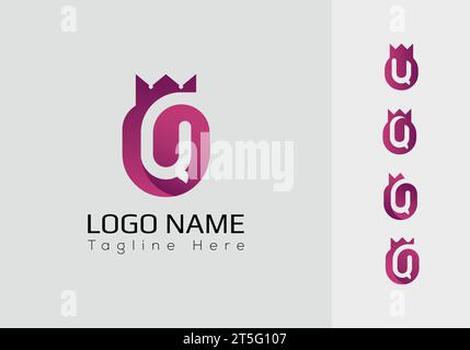 Q création de logo. Il est minimaliste, moderne, élégant et simple Design. convient au numérique, société de partenariat, société, fondation, technologie etc Illustration de Vecteur