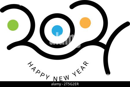 2024 concept de conception de logo typographique Illustration de Vecteur