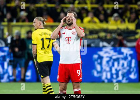 Dortmund, signal-Iduna-Park, 04.11.23 : Harry Edward Kane (München) enttäuscht beim 1. Bundesliga Spiel Borussia Dortmund vs FC Bayern München. Banque D'Images