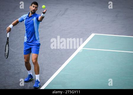 Paris, France. 05 novembre 2023. Novak DJOKOVIC de Serbie lors de la septième journée du tournoi de tennis Rolex Paris Masters 2023, ATP Masters 1000 le 05 novembre 2023 à Accor Arena à Paris, France - photo Matthieu Mirville/DPPI crédit : DPPI Media/Alamy Live News Banque D'Images