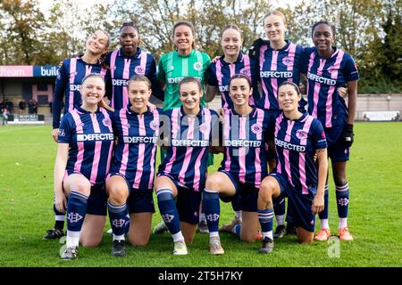 Londres, Royaume-Uni. 05 novembre 2023. Londres, Angleterre, le 5 novembre 2023 : les joueurs de Dulwich Hamlet commencent XI lors du match de la coupe LSERWFL entre Dulwich Hamlet et Eastbourne à Champion Hill à Londres, Angleterre. (Liam Asman/SPP) crédit : SPP Sport Press photo. /Alamy Live News Banque D'Images