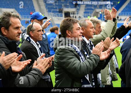 Winfried Schäfer, Manfred Schmider Valencia-Legenden KSC BBBank Wildpark 5.11.2023 Banque D'Images