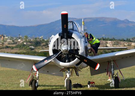 16 septembre 2023, Skopje, Macédoine, Stenkovec Sports Airport, un Grand Airshow a eu lieu. L'événement a été visité par des dizaines de milliers de personnes. Banque D'Images