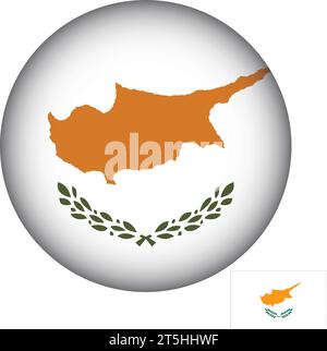 Vecteur de forme ronde de drapeau de Chypre Illustration de Vecteur