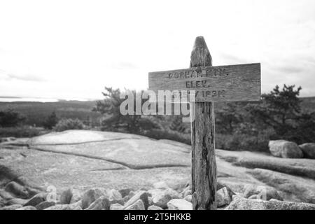 Panneau Gorham Mountain au parc national Acadia Banque D'Images