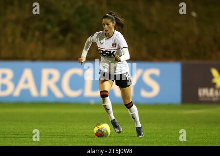 Lewes, Royaume-Uni. 3 novembre 2023. Lors du match de football Barclays FA Womens Championship entre Lewes et Charlton Athletic au Dripping Pan à Lewes, en Angleterre. (James Whitehead/SPP) crédit : SPP Sport Press photo. /Alamy Live News Banque D'Images