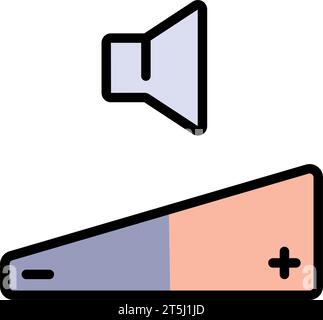 Icône couleur du panneau de configuration. Bouton de réglage avec pictogramme main plate. Icône simple du panneau de configuration et du pointeur. Symbole de réglage multimédia. VEC isolée Illustration de Vecteur