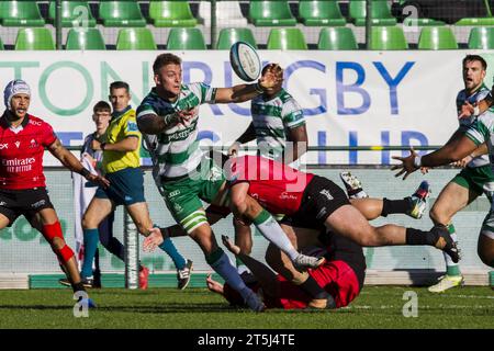 Trévise, Italie. 05 novembre 2023. Lorenzo Cannone lors de Benetton Rugby vs Emirates Lions, match du championnat Uni de rugby à Trévise, Italie, novembre 05 2023 crédit : Agence de photo indépendante/Alamy Live News Banque D'Images