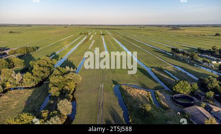 Vue aérienne d'un paysage de polder aux pays-Bas Banque D'Images