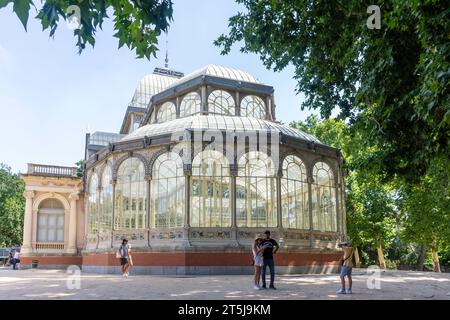 Palacio de Cristal del Retiro (Palais de verre), Parque del Buen Retiro (Parc Buen Retiro), Retiro, Madrid, Royaume d'Espagne Banque D'Images