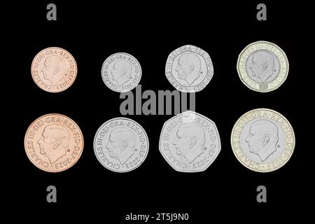 2023 UK Definitive King Charles III jeu de pièces, qui entrera en circulation générale Banque D'Images
