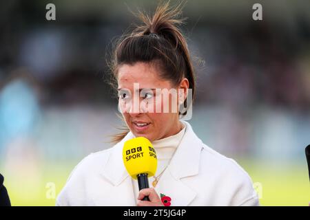 Borehamwood, Royaume-Uni. 05 novembre 2023. Pundit fara williams lors du match Arsenal Women FC contre Manchester City Women FC Women's Super League au Meadow Park Stadium, Borehamwood, Angleterre, Royaume-Uni le 5 novembre 2023 Credit : Every second Media/Alamy Live News Banque D'Images