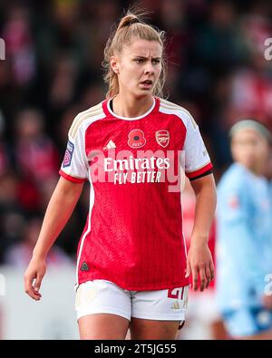 Borehamwood, Royaume-Uni. 05 novembre 2023. Victoria Pelova d'Arsenal lors du match de Super League féminin Arsenal FC contre Manchester City Women FC au Meadow Park Stadium, Borehamwood, Angleterre, Royaume-Uni le 5 novembre 2023 Credit : Every second Media/Alamy Live News Banque D'Images