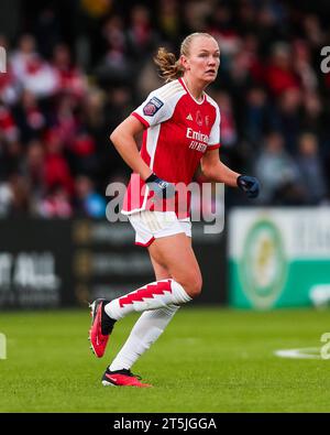 Borehamwood, Royaume-Uni. 05 novembre 2023. Frida Maanum d'Arsenal en action lors du match de Super League entre Arsenal Women FC et Manchester City Women FC au Meadow Park Stadium, Borehamwood, Angleterre, Royaume-Uni le 5 novembre 2023 Credit : Every second Media/Alamy Live News Banque D'Images