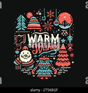 Vecteur de conception de T-shirt Warm Wishes Illustration de Vecteur