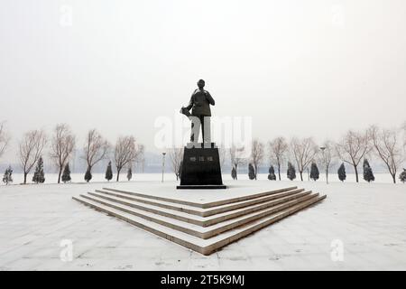 Comté de Luannan - 19 février 2019 : sculptures d'héroïne dans la neige, Comté de Luannan, province du Hebei, Chine Banque D'Images