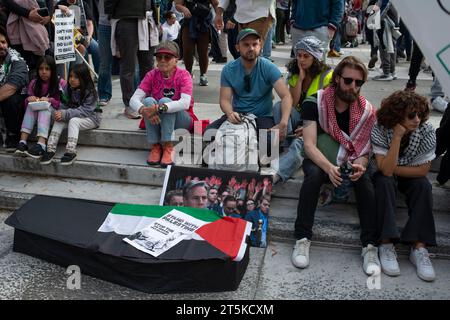 Image du secrétaire d'État américain Antony Blinken lors d'un rassemblement pro-palestinien. Freedom Plaza. Washington DC. ÉTATS-UNIS. Novembre 4. 2023 Banque D'Images