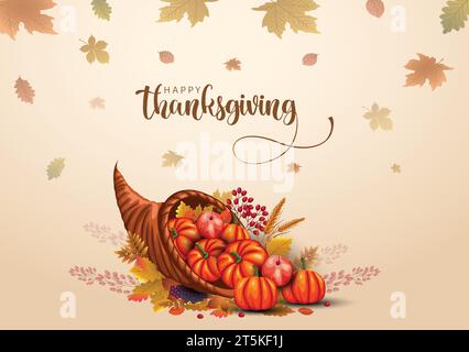 affiche happy thanksgiving. illustration vectorielle abstraite Illustration de Vecteur