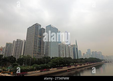 Guangzhou, Chine - 4 avril 2019 : Paysage architectural de la ville de Guangzhou, ville de Guangzhou, province du Guangdong, Chine Banque D'Images