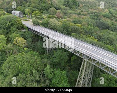 Meldon Viaduct a disused railway viaduct nr Okehampton, Devon, now a walking/cycling path & part of the potentional diversionary route Exeter-Plymouth Stock Photo