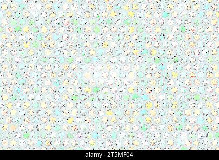 Motif hexagonal avec fond de couleur claire avec une fine bordure bleue et rayée. Intérieur des cellules avec des figures abstraites qui se fondent avec la bordure Banque D'Images