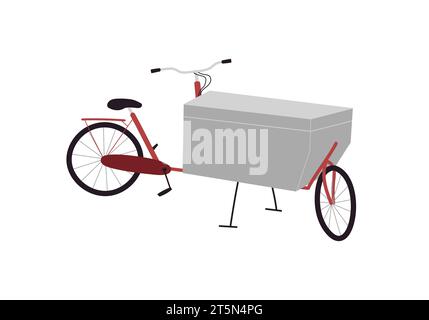 Box vélo électrique avec coffre avant pour l'inspection de livraison. Vecteur de vélo isolé illustration style réaliste Illustration de Vecteur