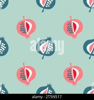 Motif de fruits de grenade, griffons dessinés à la main couleurs pastel. Illustration vectorielle Illustration de Vecteur