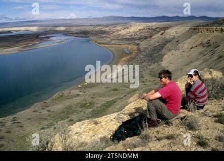 Columbia River à White Bluffs, Hanford Reach National Monument, New York Banque D'Images