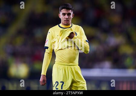Ilias Akhomach, de Villarreal CF, est présent lors du match de LaLiga EA Sports entre Villarreal CF et Athletic Club au stade la Ceramica en novembre Banque D'Images