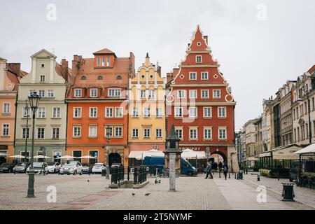 Bâtiments à Plac Solny à Wrocław, Pologne Banque D'Images