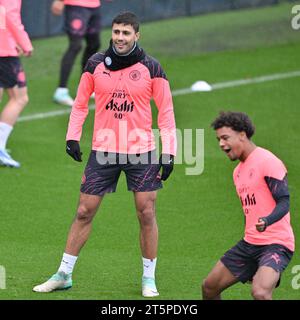 Manchester, Angleterre, 6 novembre 2023. Rodri 16# de Manchester City, lors de la séance d'entraînement de Manchester City UEFA Champions League Open (image de crédit : ©Cody Froggatt/Alamy Live News) Banque D'Images