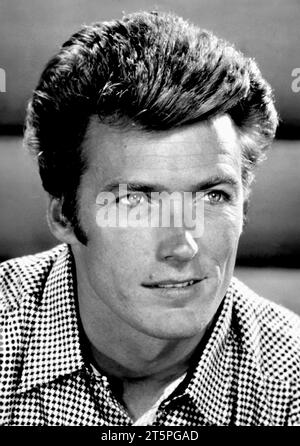 Clint Eastwood. Portait de l'acteur et réalisateur américain Clinton Eastwood Jr. (Né en 1930), publicité encore, années 1960 Banque D'Images