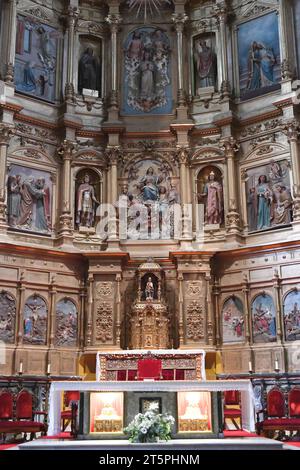 Calahorra, Cathédrale de Santa Maria (XVIIe siècle).Retable baroque à la Capilla Mayor (17-18e siècle).La Rioja, Espagne. Banque D'Images