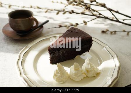 Sacher torte, gâteau au chocolat autrichien Banque D'Images
