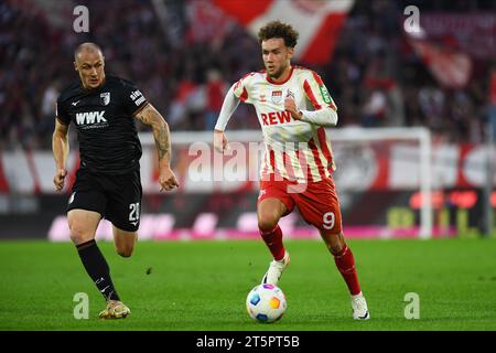 COLOGNE, ALLEMAGNE - 4 NOVEMBRE 2023 : Luca Waldschmidt, le match de football de la Bundesliga 1. FC Koeln vs FC Augsburg au Rhein Energie Stadion Banque D'Images