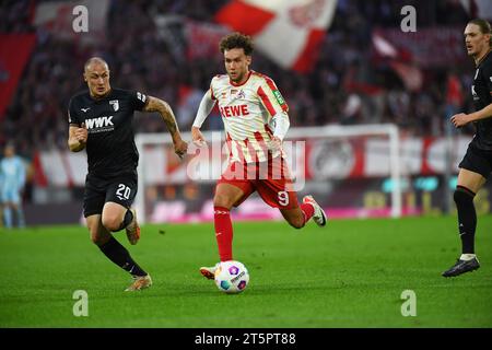 COLOGNE, ALLEMAGNE - 4 NOVEMBRE 2023 : Luca Waldschmidt, le match de football de la Bundesliga 1. FC Koeln vs FC Augsburg au Rhein Energie Stadion Banque D'Images