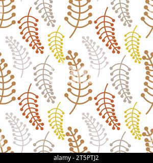 Élément de motif floral sans couture forme vecteur doodle plante illustration de fond de texture abstraite pour papier numérique et matériaux d'impression. Illustration de Vecteur