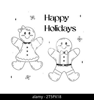 Ensemble de Noël d'éléments de doodle. Illustration de Vecteur