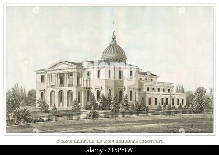 Vue ancienne du Capitole de l'État du New Jersey à Trenton. D'après Notman, publ. ca 1860 Banque D'Images