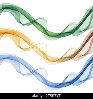 Ensemble de courbes de couleur. Arrière-plan vectoriel abstrait. Banque D'Images