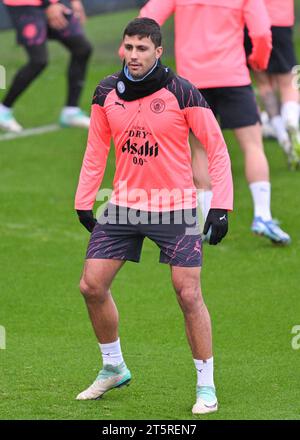 Manchester, Angleterre, 6 novembre 2023. Rodri 16# de Manchester City, lors de la séance d'entraînement de Manchester City UEFA Champions League Open (image de crédit : ©Cody Froggatt/Alamy Live News) Banque D'Images