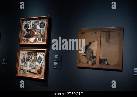 Madrid, Espagne. 06 novembre 2023. Le revers de plusieurs tableaux de l'exposition REVERSOS révèle les secrets cachés au dos des œuvres de l'exposition, au Musée du Prado à Madrid, le 6 novembre 2023, Espagne (photo Oscar Gonzalez/Sipa USA) (photo Oscar Gonzalez/Sipa USA) crédit : SIPA USA/Alamy Live News Banque D'Images