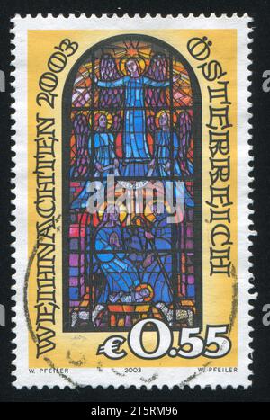 AUTRICHE - CIRCA 2003 : timbre imprimé par l'Autriche, montre Noël, circa 2003 Banque D'Images