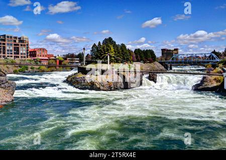 Spokane Falls, Spokane, Washington Banque D'Images