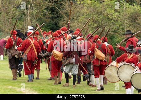 Reconstitution historique du siège de Basing House, de la guerre civile anglaise par la Société anglaise de guerre civile 16.09.23 Banque D'Images